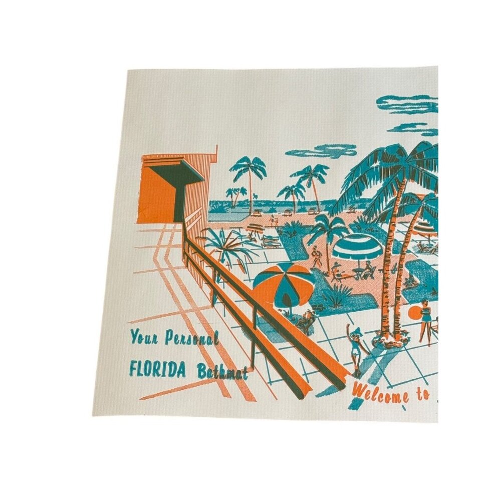 20 Vintage Paper Bathmat Bath Mat Smith-Lee Co. Florida 14 1/4" x 20 1/2" - Picture 5 of 16